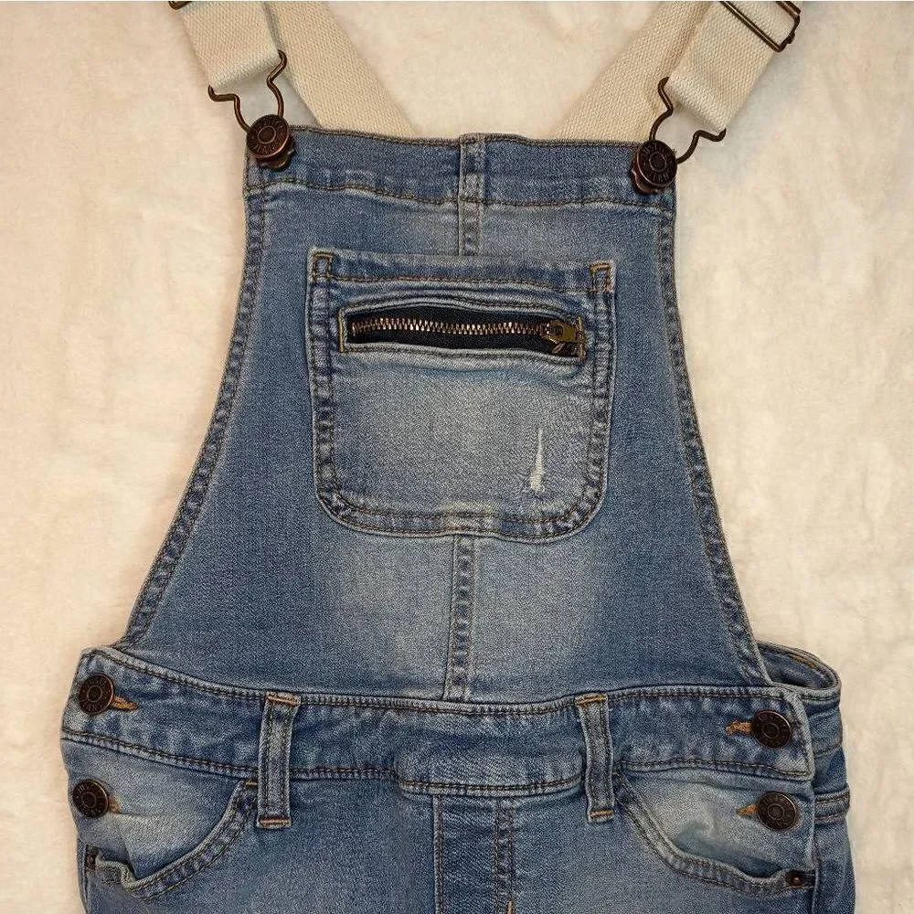 Justice Denim Romper Shorts Shortalls Blue Wash Girls Size 10